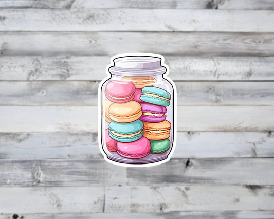 Colorful Macaron Jar Vinyl Sticker