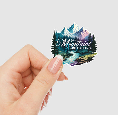 The Mountains are Calling Vinyl Sticker