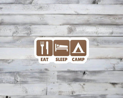 Eat Sleep Camp Vinyl Sticker