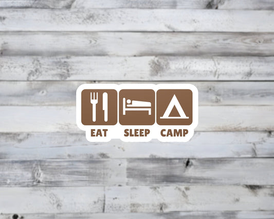 Eat Sleep Camp Vinyl Sticker