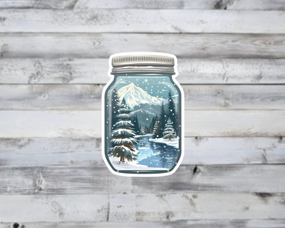 Winter Wonderland in a Jar Vinyl Sticker