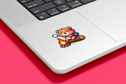 Happy Camper Bear Vinyl Sticker