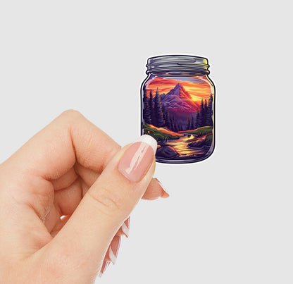 Sunset Mountain Escape Vinyl Sticker