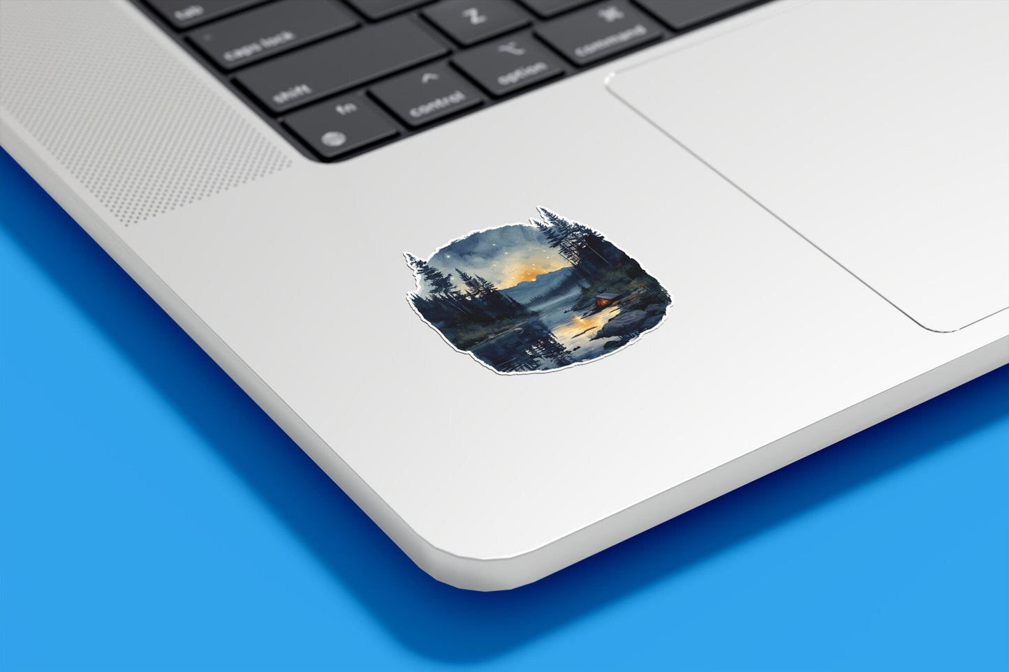 Watercolor Wilderness Camping Vinyl Sticker