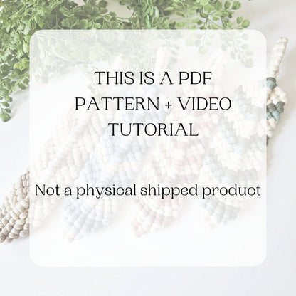 Macrame feather PDF pattern + Video tutorial. Beginner friendly macrame pattern