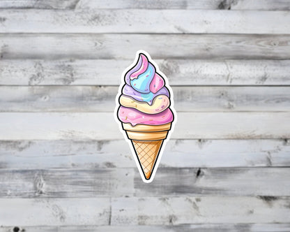 Unicorn Swirl Ice Cream Vinyl Sticker