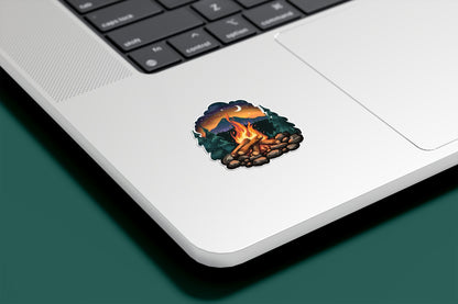 Night Campfire Vinyl Sticker