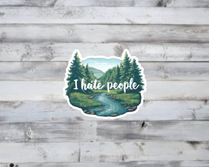I Hate People Vinyl Sticker