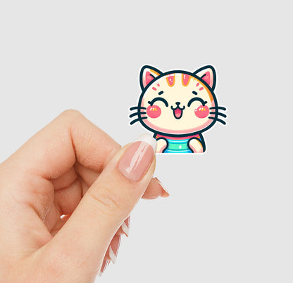 Happy Cat Kawaii Vinyl Sticker