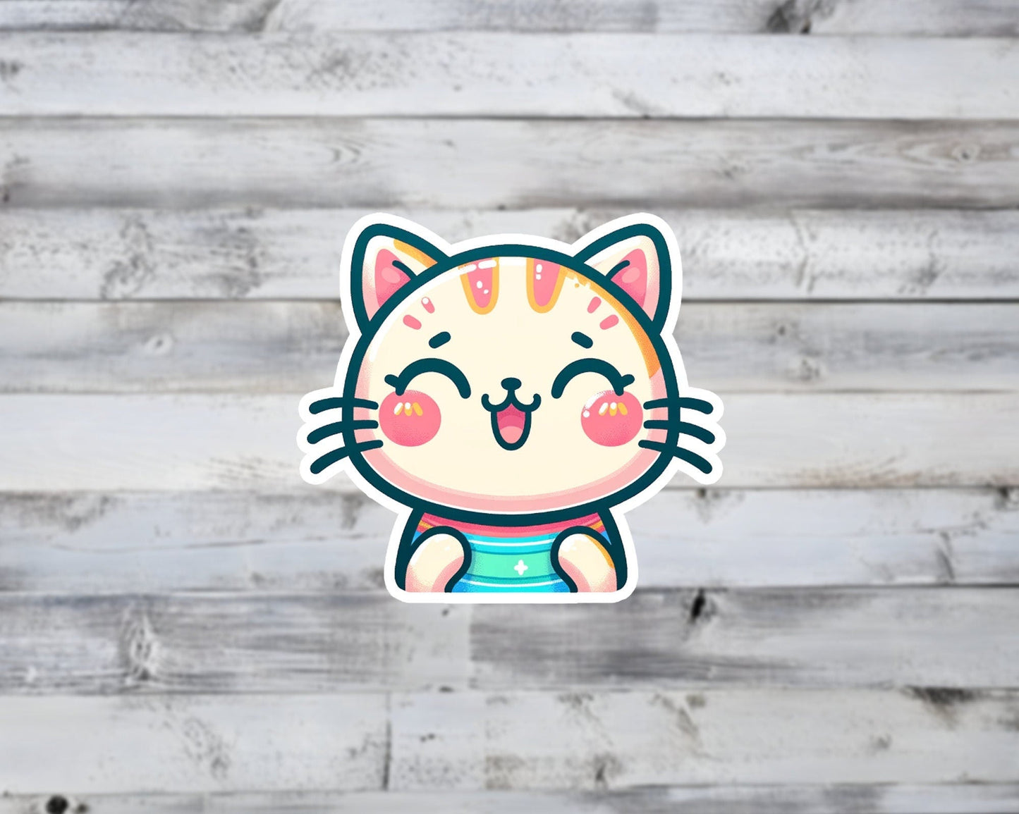 Happy Cat Kawaii Vinyl Sticker