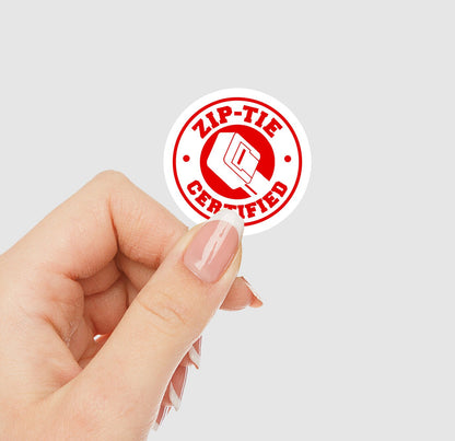 Zip-Tie Certified Vinyl Sticker