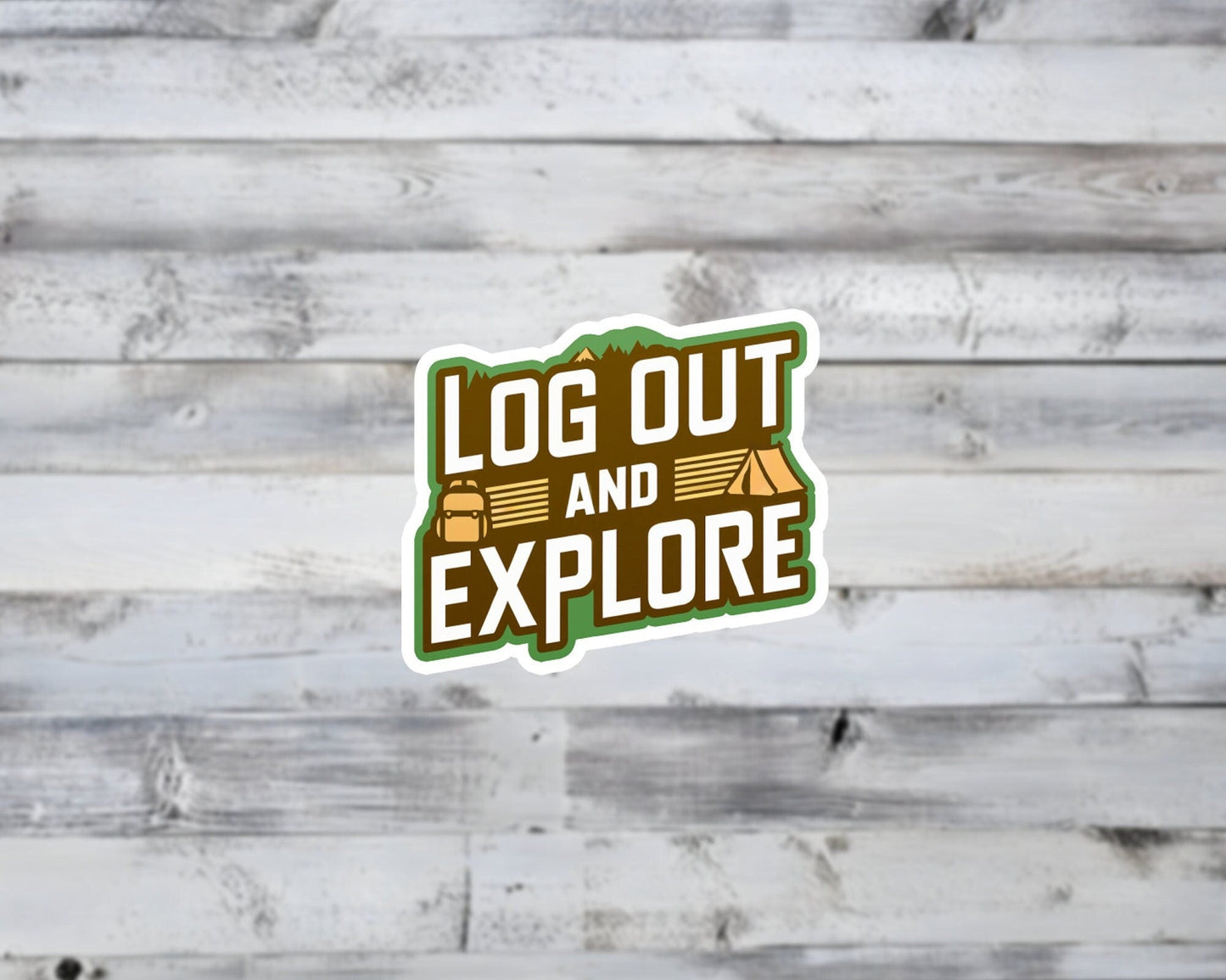 Log Out and Explore Vinyl Sticker