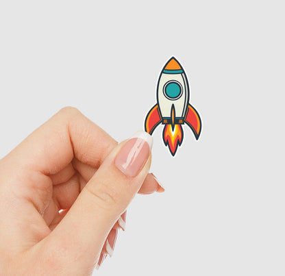 Retro Rocket Vinyl Sticker