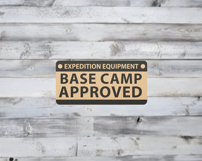 Base Camp Approved Tag Vinyl Sticker