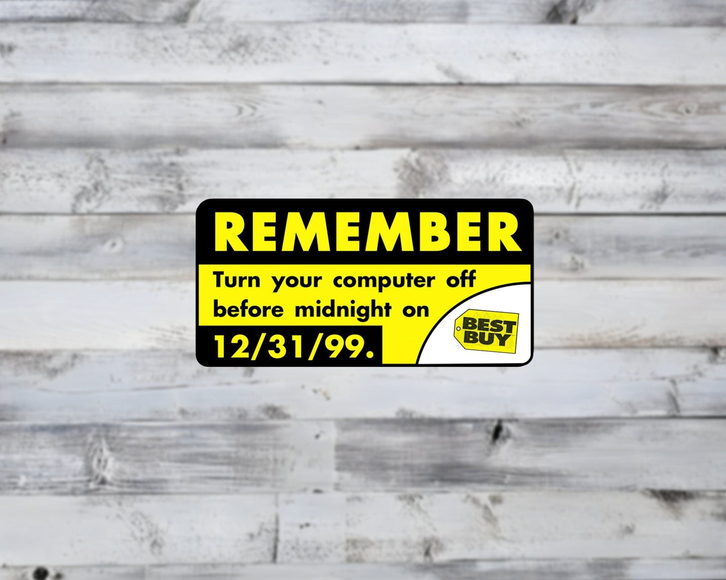 Remember Y2K Turn Off Computer Matte Vinyl Sticker