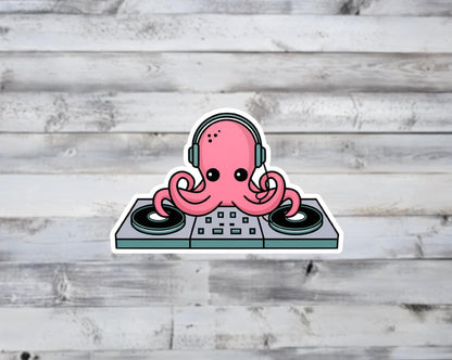 Octopus DJ Vinyl Sticker