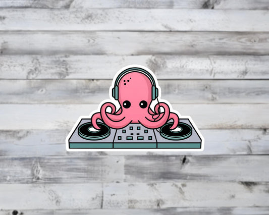 Octopus DJ Vinyl Sticker