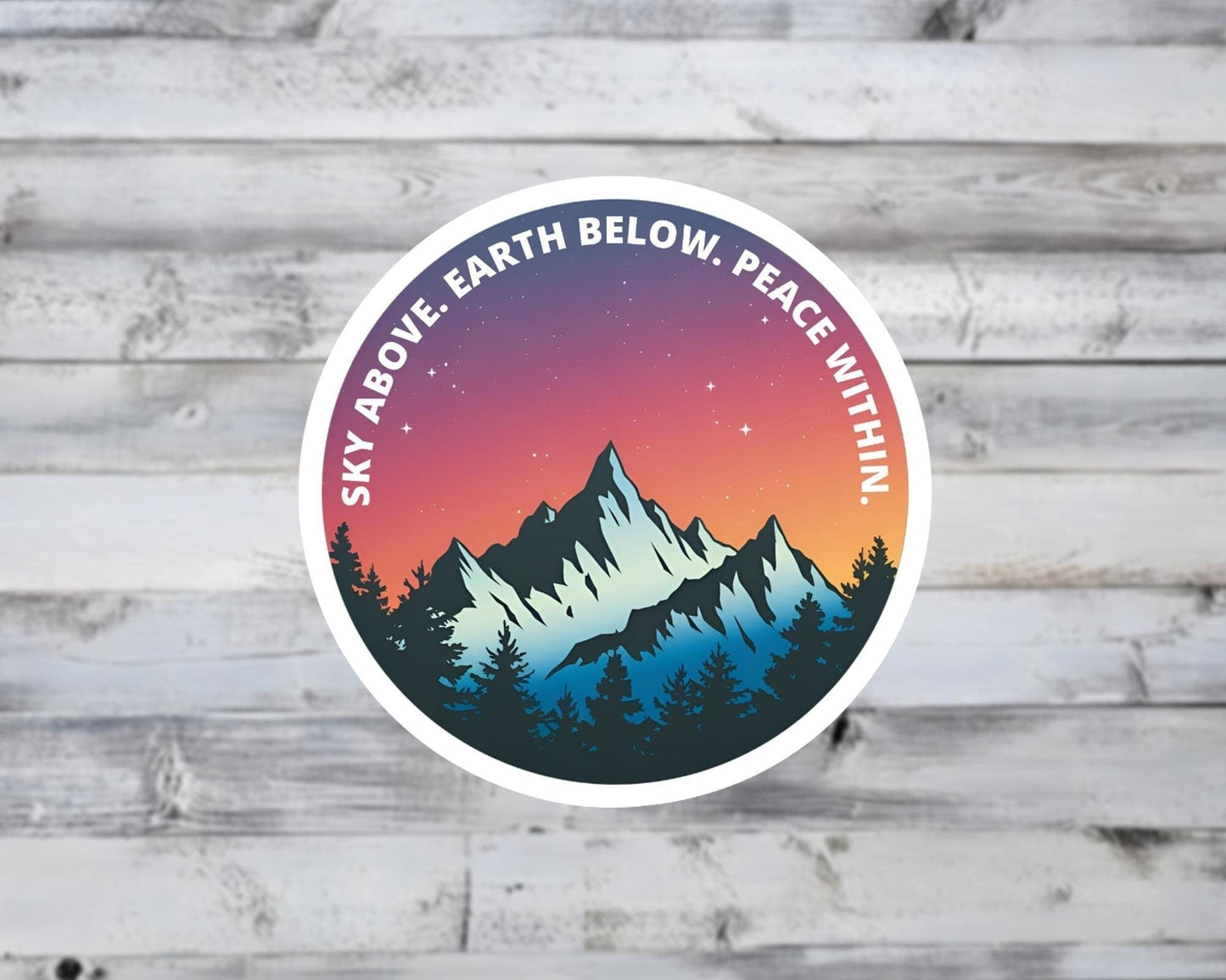 Sky Above Earth Below Peace Within Vinyl Sticker