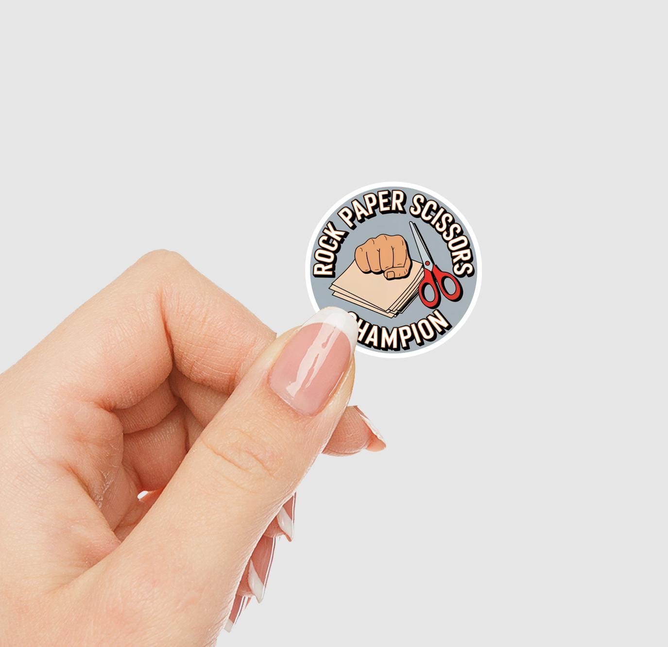 Rock Paper Scissors Champion Vinyl Sticker