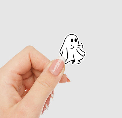 Middle Finger Flip Off Ghost Vinyl Sticker