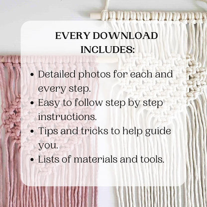 3 in 1 macrame heart valentines wall hanging PATTERN BUNDLE.