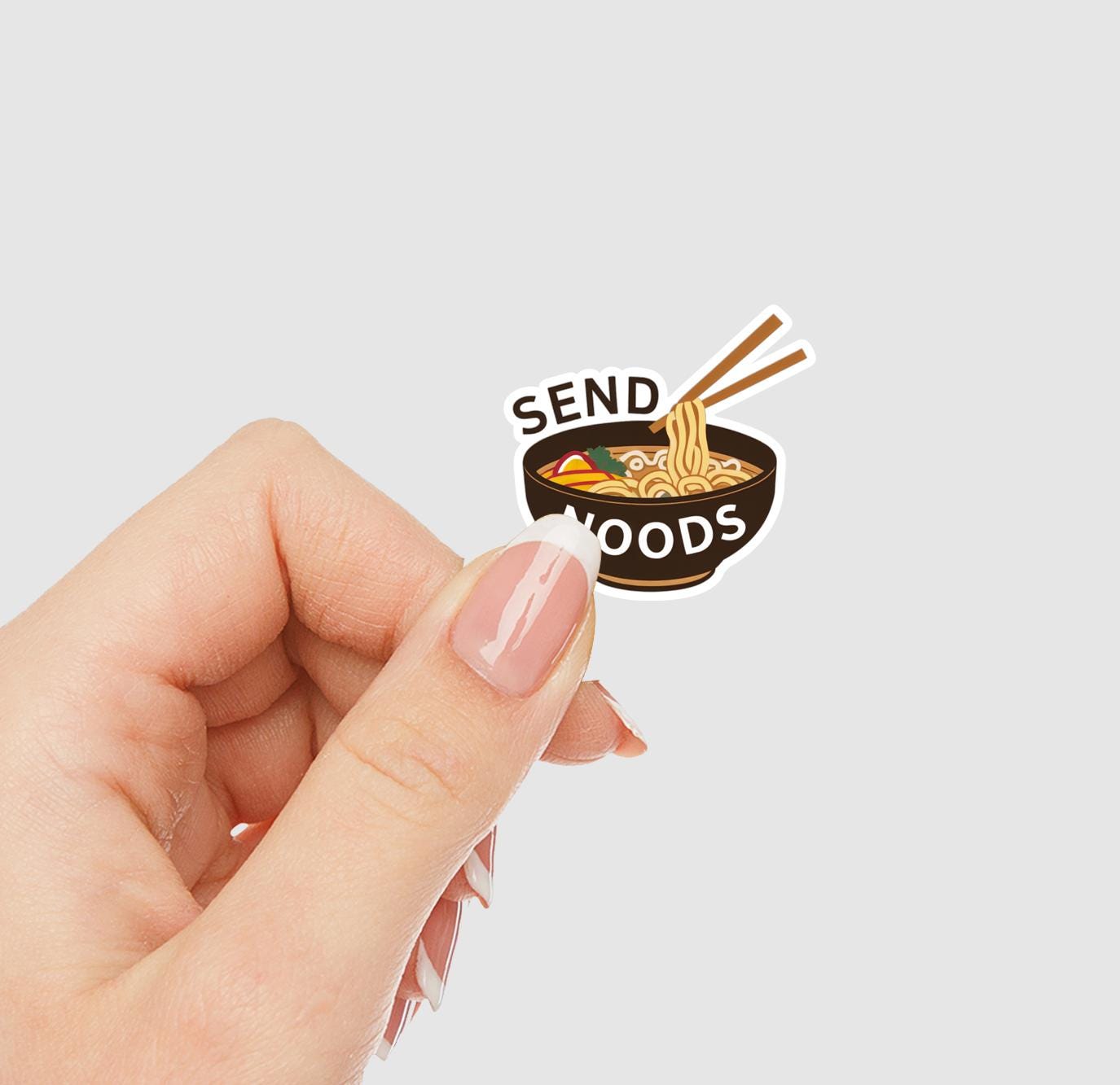 Send Noods Funny Ramen Vinyl Sticker