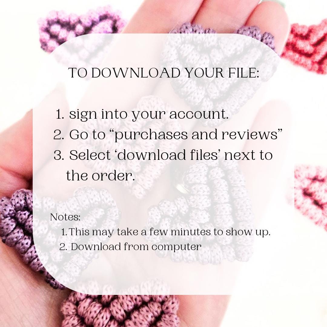 Macrame heart magnet pdf pattern.