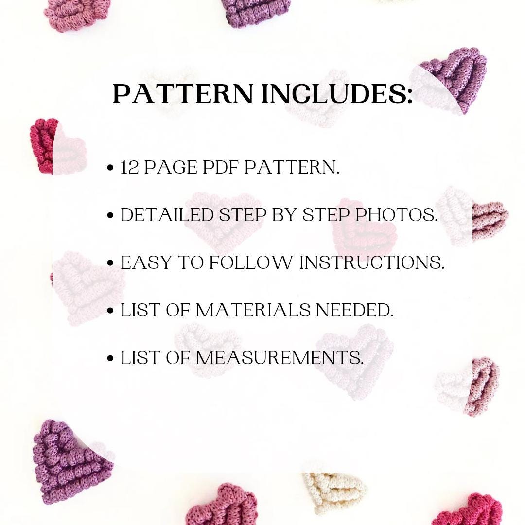 Macrame heart magnet pdf pattern.