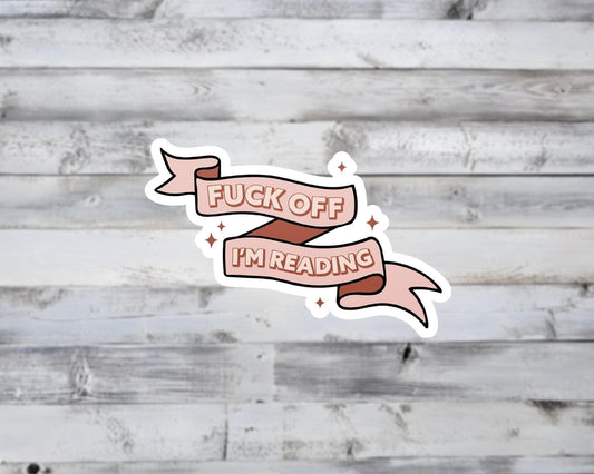 Fuck Off I'm Reading Vinyl Sticker