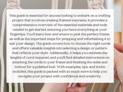 Mastering framed macrame guide. 25 page PDF how to guide for artists. Macrame patterns and tutorials. From small to extra large.