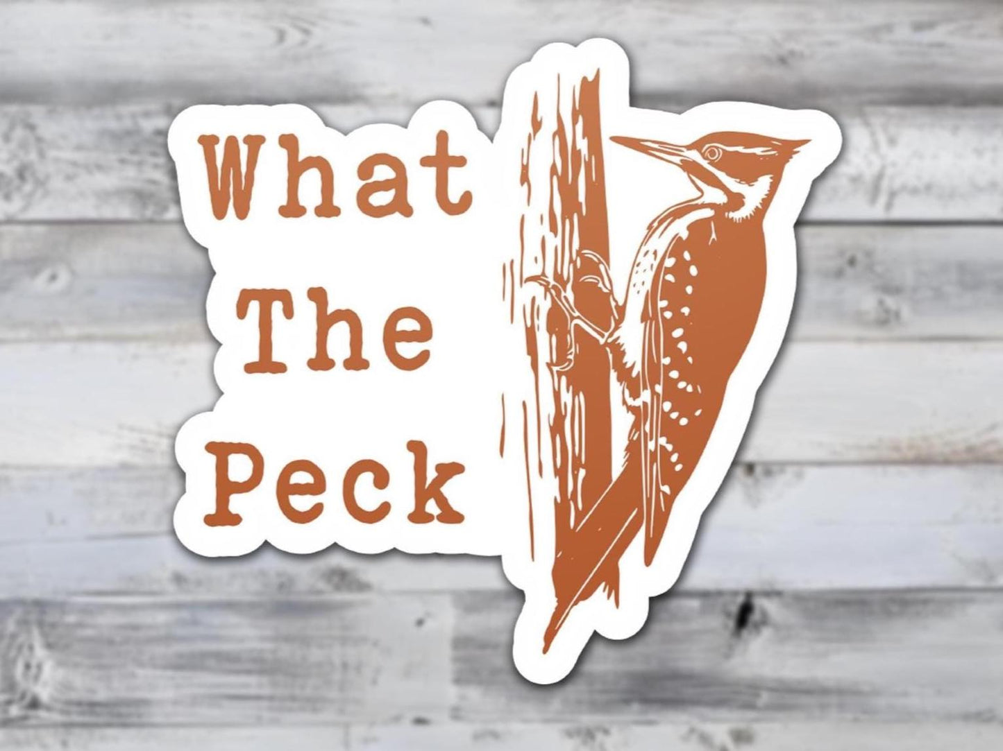 What The Peck Vinyl Sticker