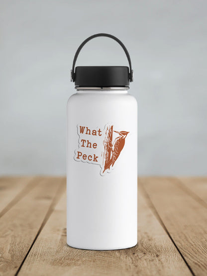 What The Peck Vinyl Sticker