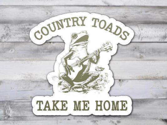 Country Toads Take Me Home Vinyl Sticker