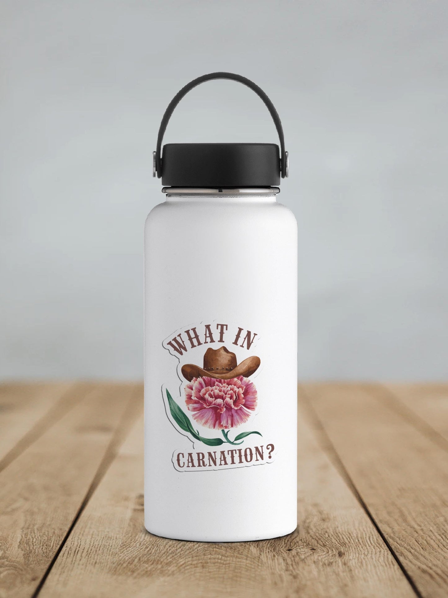 What In Carnation Vinyl Sticker
