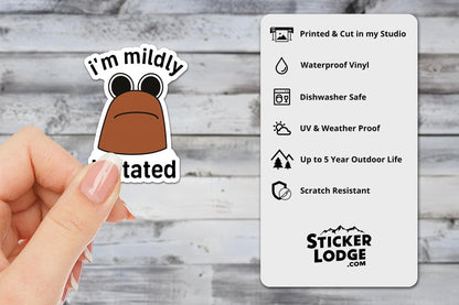 I'm Mildly Irritated Marcus The Worm Vinyl Sticker