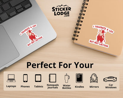 I Tolerate A Lot But Not Lactose Vinyl Sticker