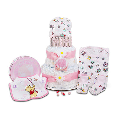 Sweet Baby Girl Diaper Cake Gift