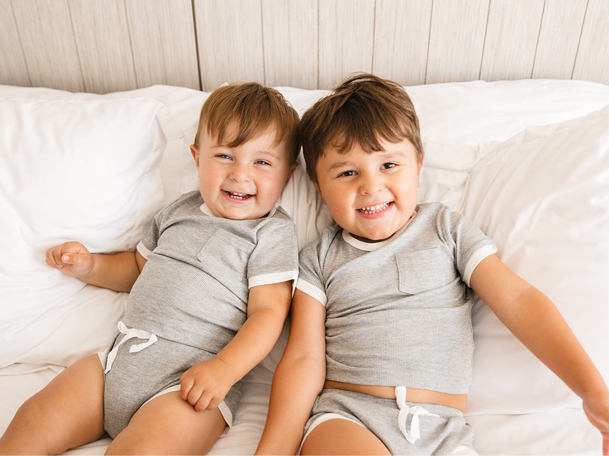 Ribbed Bamboo 2 Piece Shorts Set