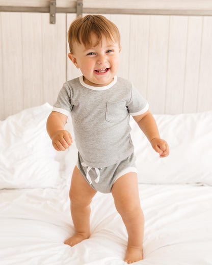 Ribbed Bamboo 2 Piece Shorts Set