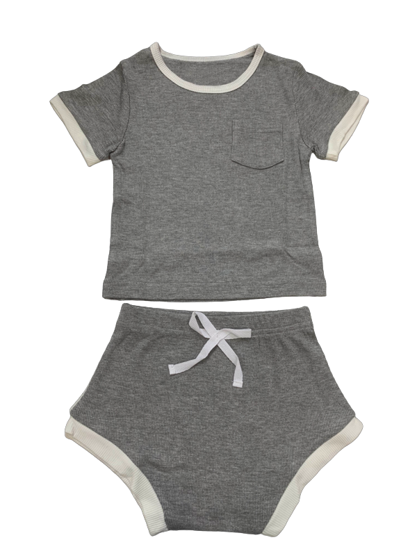 Ribbed Bamboo 2 Piece Shorts Set