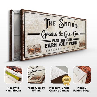 Gaggle & Gulp Club Sign