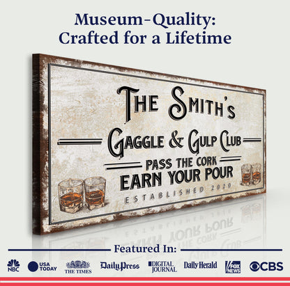 Gaggle & Gulp Club Sign