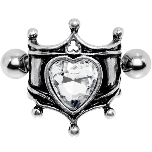 16G 1/2 Clear Gem Queen of Hearts Cuff Cartilage Earring
