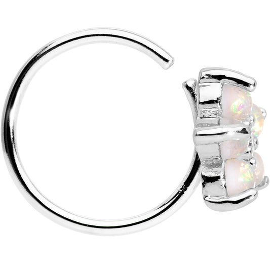 20G Clear CZ White Faux Opal Seamless Circular Ring