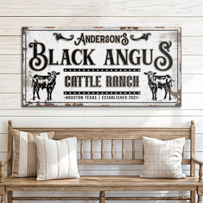 Personalized Black Angus Cattle Sign