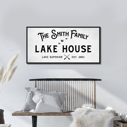 Rustic Family Lake House Sign