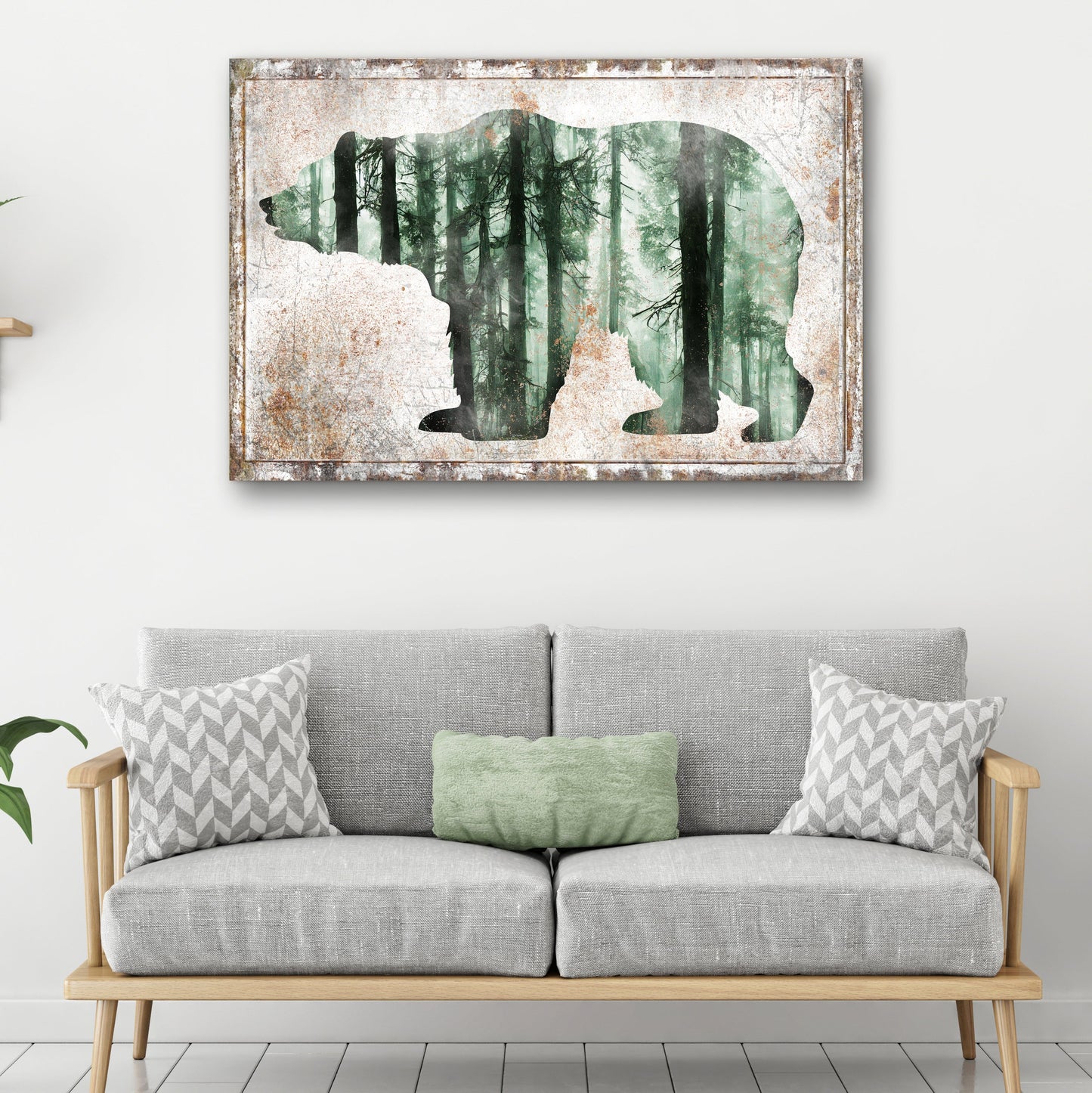 Animals Forest Bear Birch Canvas Wall Art