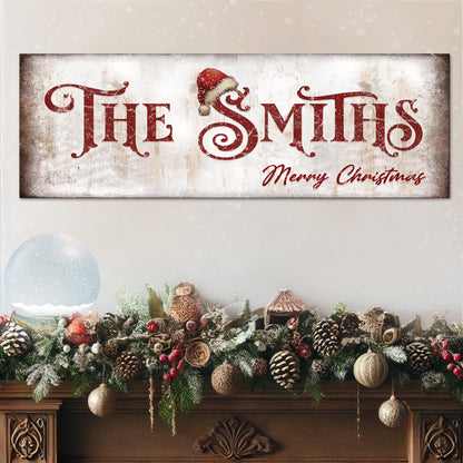 Christmas Family Name Sign III