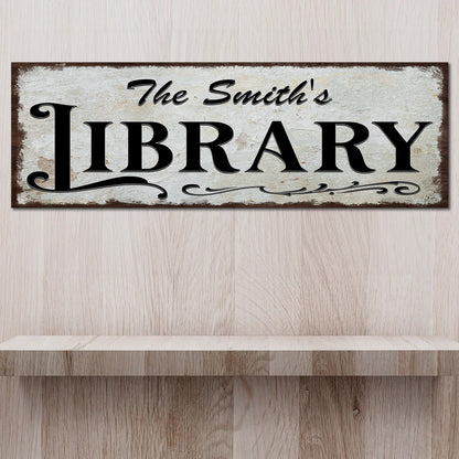 Personalized Library Sign III