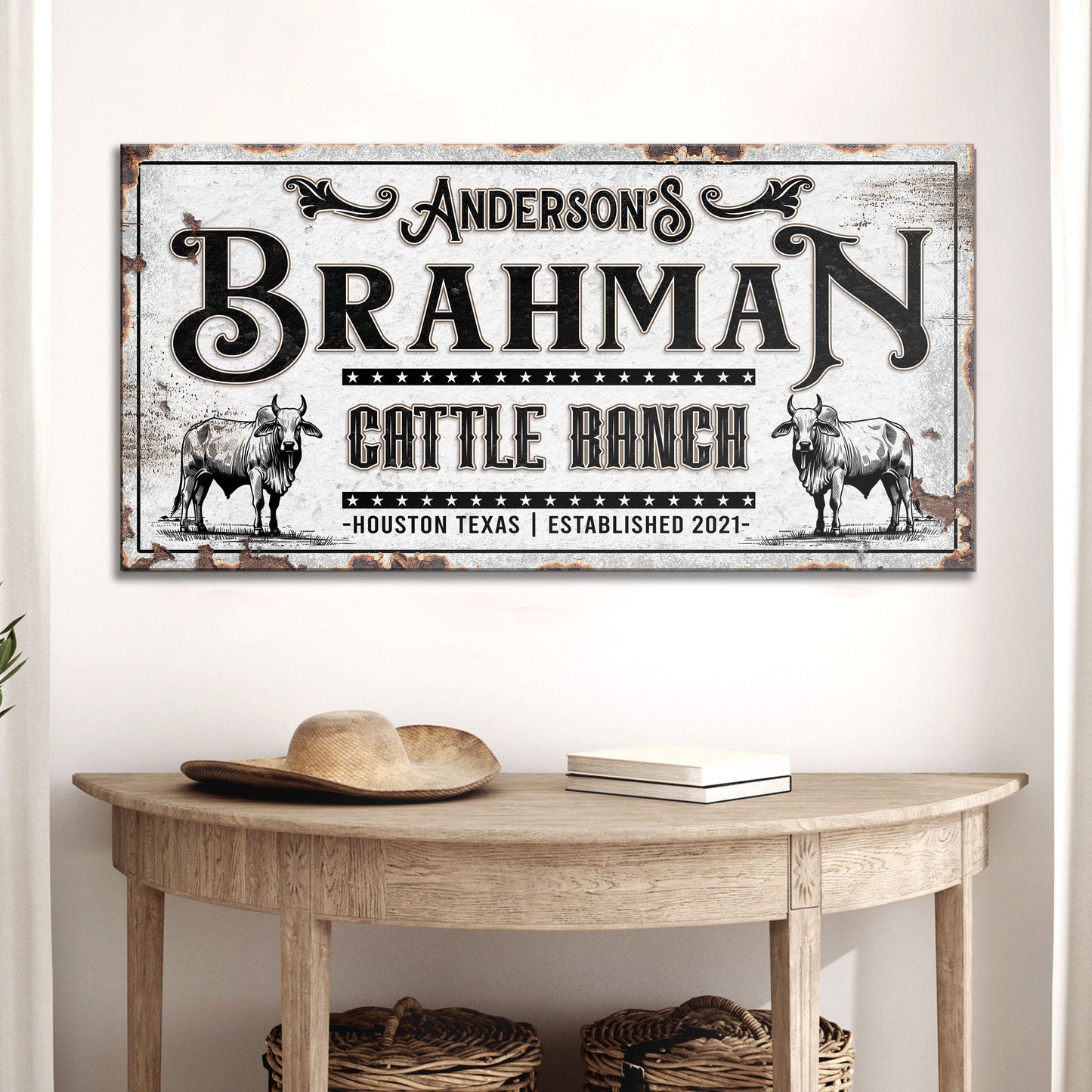 Personalized Brahman Cattle Sign